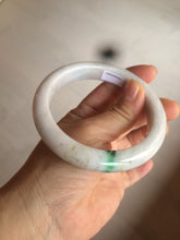 Load image into Gallery viewer, 61mm certified type A 100% Natural sunny green/white Jadeite Jade bangle AQ23-9961