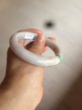 Load image into Gallery viewer, 61mm certified type A 100% Natural sunny green/white Jadeite Jade bangle AQ23-9961