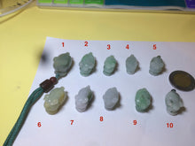 Load image into Gallery viewer, Type A 100% Natural light green/white Jadeite Jade 3D little piggy pendant Add on item! Not sale individually. AB piggy