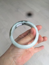 Load image into Gallery viewer, 55.5mm Certified type A 100% Natural green/white chubby Jadeite bangle N103-3792