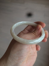 Load image into Gallery viewer, 55.5 mm Certified type A 100% Natural beige/yellow/white Jadeite bangle S43-7293