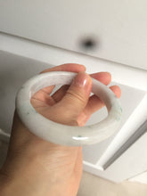 Load image into Gallery viewer, 61mm certified type A 100% Natural sunny green/white Jadeite Jade bangle AQ23-9961
