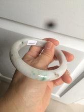 Load image into Gallery viewer, 61mm certified type A 100% Natural sunny green/white Jadeite Jade bangle AQ23-9961