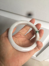 Load image into Gallery viewer, 61mm certified type A 100% Natural sunny green/white Jadeite Jade bangle AQ23-9961