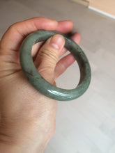 Load image into Gallery viewer, 54.9mm certified Type A 100% Natural dark green/black jadeite jade bangle N102-9772