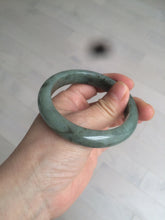 Load image into Gallery viewer, 54.9mm certified Type A 100% Natural dark green/black jadeite jade bangle N102-9772