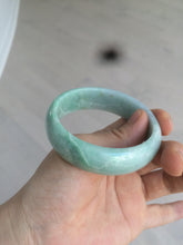 Load image into Gallery viewer, 55.4mm type A 100% Natural green Jadeite Jade bangle E67