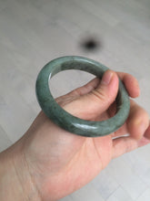 Load image into Gallery viewer, 54.9mm certified Type A 100% Natural dark green/black jadeite jade bangle N102-9772