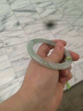 Load image into Gallery viewer, 52mm Certified Type A 100% Natural super watery green flat style Jadeite bangle L110-0036