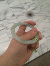 Load image into Gallery viewer, 52mm Certified Type A 100% Natural super watery green flat style Jadeite bangle L110-0036