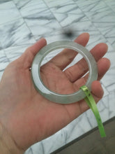 Load image into Gallery viewer, 52mm Certified Type A 100% Natural super watery green flat style Jadeite bangle L110-0036