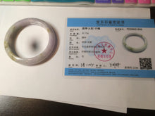 Load image into Gallery viewer, 53.8mm certified Type A 100% Natural light green/purple/brown Jadeite Jade bangle AT43-1650