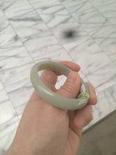 Load image into Gallery viewer, 49.5mm Type A 100% Natural icy light green oval Jadeite Jade bangle L109