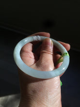 Load image into Gallery viewer, 55.8mm Certified Type A 100% Natural icy white/green round cut Jadeite Jade bangle E53-1281