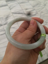 Load image into Gallery viewer, 55.8mm Certified Type A 100% Natural icy white/green round cut Jadeite Jade bangle E53-1281