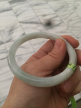 Load image into Gallery viewer, 55.8mm Certified Type A 100% Natural icy white/green round cut Jadeite Jade bangle E53-1281