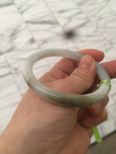 Load image into Gallery viewer, 55.8mm Certified Type A 100% Natural icy white/green round cut Jadeite Jade bangle E53-1281