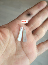 Load image into Gallery viewer, 100% Natural icy watery green Misty rain (烟雨江南) safe and sound dangling jadeite Jade earring C22