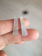 Load image into Gallery viewer, 100% Natural icy watery green Misty rain (烟雨江南) safe and sound dangling jadeite Jade earring C22