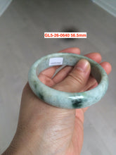 Load image into Gallery viewer, Sale! Certified type A 100% 54-61mm Natural green/white/eggplant purple/black spring garden Jadeite bangle group GL5 1-20