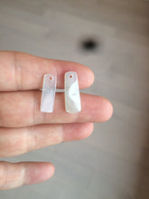 Load image into Gallery viewer, 100% Natural icy watery green Misty rain (烟雨江南) safe and sound dangling jadeite Jade earring C22