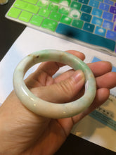 Load image into Gallery viewer, 54.6mm certified 100% natural Type A sunny green/white/brown jadeite jade bangle AH61-3333