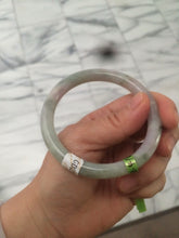 Load image into Gallery viewer, 54mm certificated Type A 100% Natural green/purple/red round cut Jadeite Jade bangleAB16-7805