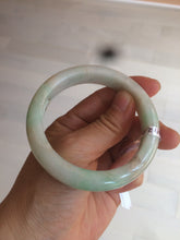 Load image into Gallery viewer, 54.6mm certified 100% natural Type A sunny green/white/brown jadeite jade bangle AH61-3333