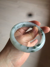 Load image into Gallery viewer, 56.7mm certified 100% natural type A icy watery green flying flowers jadeite jade bangle AS66-1633