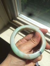 Load image into Gallery viewer, 54.6mm certified 100% natural Type A sunny green/white/brown jadeite jade bangle AH61-3333