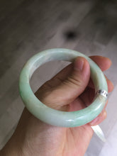 Load image into Gallery viewer, 54.6mm certified 100% natural Type A sunny green/white/brown jadeite jade bangle AH61-3333