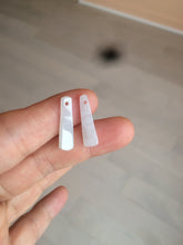 Load image into Gallery viewer, 100% Natural icy watery green Misty rain (烟雨江南) safe and sound dangling jadeite Jade earring C22