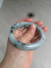 Load image into Gallery viewer, 56.7mm certified 100% natural type A icy watery green flying flowers jadeite jade bangle AS66-1633
