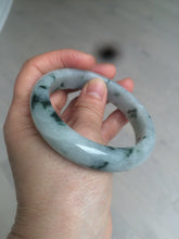 Load image into Gallery viewer, 56.7mm certified 100% natural type A icy watery green flying flowers jadeite jade bangle AS66-1633
