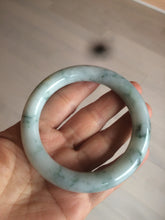 Load image into Gallery viewer, 56.5mm Certified 100% natural Type A light green/yellow with green flying flowers round cut jadeite jade bangle AS65-1634