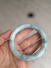 Load image into Gallery viewer, 56.5mm Certified 100% natural Type A light green/yellow with green flying flowers round cut jadeite jade bangle AS65-1634
