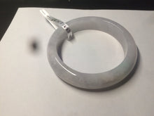 Load image into Gallery viewer, 53.4mm 100% natural certified light green/white/light purple jadeite jade bangle A72-0984