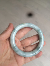 Load image into Gallery viewer, 56.5mm Certified 100% natural Type A light green/yellow with green flying flowers round cut jadeite jade bangle AS65-1634