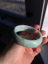 Load image into Gallery viewer, 55.4mm type A 100% Natural green Jadeite Jade bangle E67