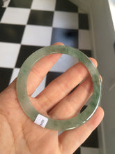 Load image into Gallery viewer, 55.5mm certified Type A 100% Natural icy green super thin Jadeite bangle R56-8420