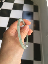 Load image into Gallery viewer, 55.5mm certified Type A 100% Natural icy green super thin Jadeite bangle R56-8420