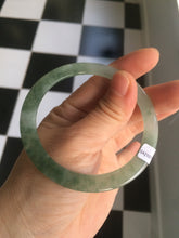 Load image into Gallery viewer, 55.5mm certified Type A 100% Natural icy green super thin Jadeite bangle R56-8420