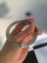 Load image into Gallery viewer, 55.5mm certified Type A 100% Natural icy green super thin Jadeite bangle R56-8420