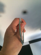 Load image into Gallery viewer, 55.5mm certified Type A 100% Natural icy green super thin Jadeite bangle R56-8420