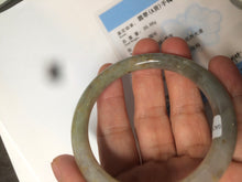 Load image into Gallery viewer, 53mm certified Type A 100% Natural green/brown round cut Jadeite Jade bangle AD85-1438