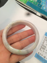 Load image into Gallery viewer, 59mm certified 100% natural green/purple/yellow jadeite jade bangle AD88-7516