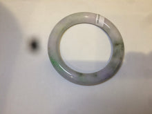 Load image into Gallery viewer, 56mm 100% natural certified sunny green/white/purple round cut jadeite jade bangle R54-4815