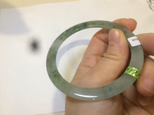 Load image into Gallery viewer, 55.5mm certified Type A 100% Natural icy green super thin Jadeite bangle R56-8420