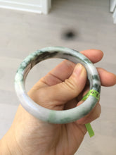 Load image into Gallery viewer, 56.8mm certificated Type A 100% Natural white/green/purple Jadeite Jade bangle E47-6211