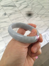 Load image into Gallery viewer, 51.5mm certificated Type A 100% Natural light green/blue/gray Jadeite Jade bangle AD17-5464